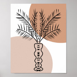 Palm Tree Line Handgezeichnete Kunstformen Poster