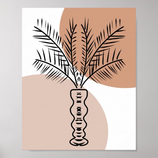 Palm Tree Line Handgezeichnete Kunstformen Poster (Vorne)