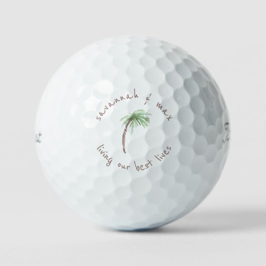Palm Tree Living our best life Name Titleist Pro Golfball (Vorderseite)