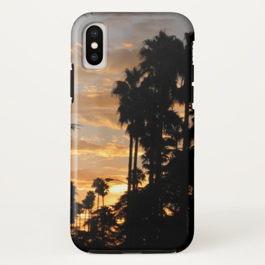 Palm Tree Los Angeles Sunset iPhone Case (Rückseite)