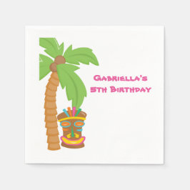 Palm Tree Luau mit Tiki Napkin Serviette