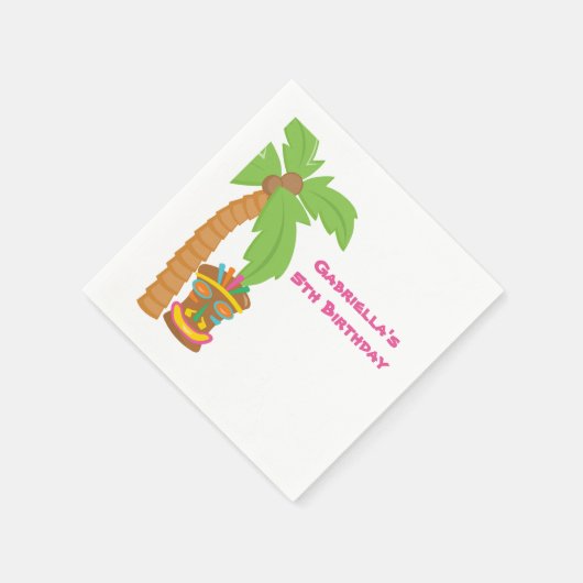 Palm Tree Luau mit Tiki Napkin Serviette (Ecke)