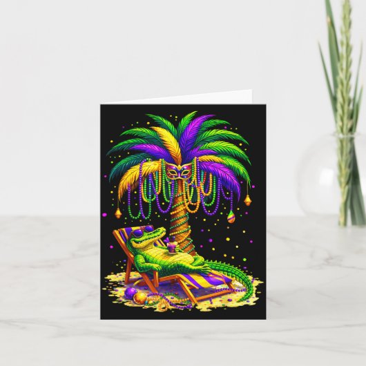 Palm Tree Mardi Gras Hawaiian Trocal Louisiana All Karte (Vorderseite)