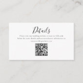Palm Tree Minimale Skriptdetails QR Code Hochzeit Begleitkarte (Vorderseite)
