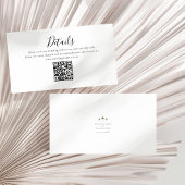 Palm Tree Minimale Skriptdetails QR Code Hochzeit Begleitkarte