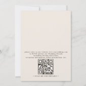 Palm Tree Minimalist Destination QR Code Wedding Einladung (Rückseite)