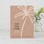 Palm Tree Minimalistisch New Zuhause Moving Ankündigung (Stehend Vorderseite)