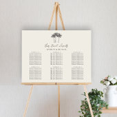 Palm Tree Minimalistisch Wedding 6 Table Seating Poster
