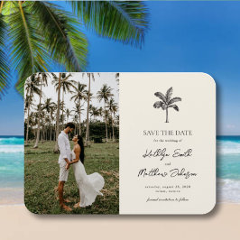 Palm Tree Minimalistisches Ziel Save the Date Magnet