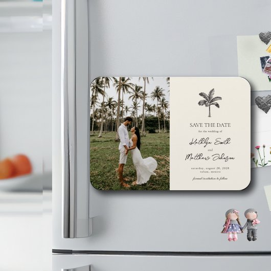 Palm Tree Minimalistisches Ziel Save the Date Magnet