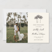 Palm Tree Minimalistisches Ziel Save the Date Magneteinladung (Vorderseite)