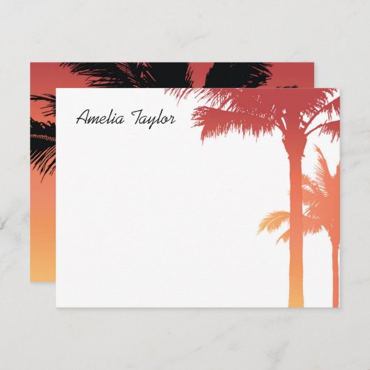 Palm Tree Mitteilungskarte (Vorne/Hinten)