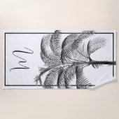 Palm Tree Modern Black Frame Personal Strandtuch (Vorderseite)