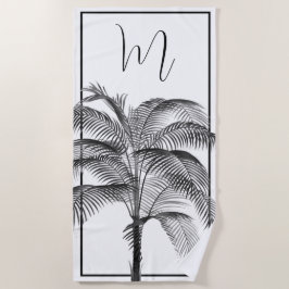 Palm Tree Modern Black Frame Personal Strandtuch