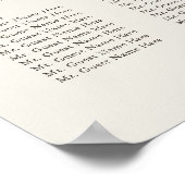 Palm Tree Modern Wedding 30 Table Seating Chart Poster (Ecke)