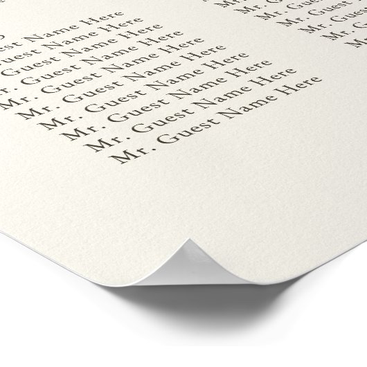 Palm Tree Modern Wedding 30 Table Seating Chart Poster (Ecke)