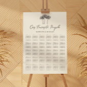 Palm Tree Modern Wedding 30 Table Seating Chart Poster