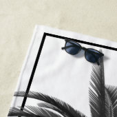 Palm Tree Modernes Schwarz-weißes Personal Strandtuch (Beispiel)