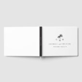 Palm Tree Monogram Elegant Beach Wedding Gästebuch (Voll)
