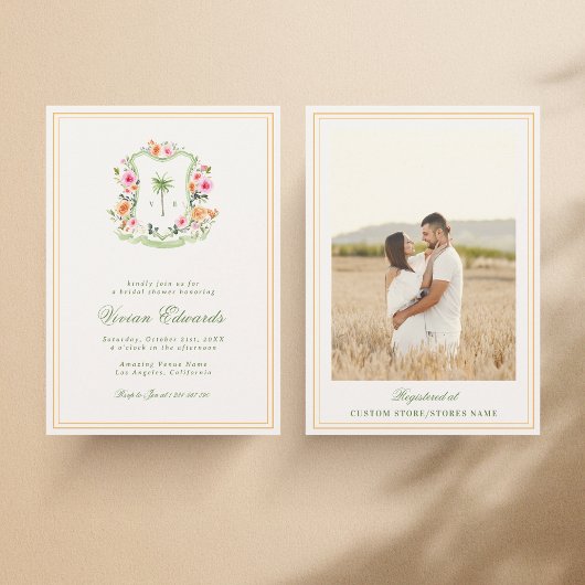 Palm Tree Monogram Tropical Beach Brautparty Einladung