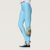 Palm Tree Motif Blue Leggings (Links)