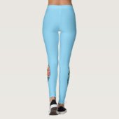Palm Tree Motif Blue Leggings (Rückseite)