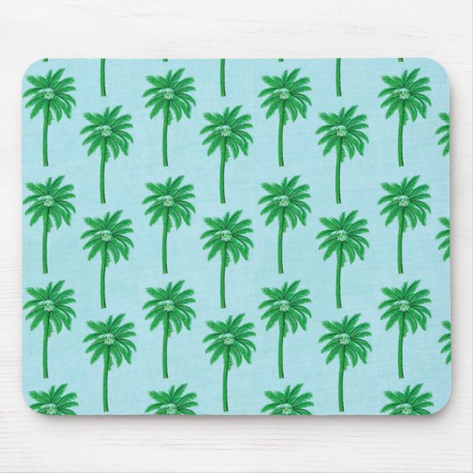 Palm Tree Muster auf blau Mousepad (Vorne)