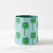 Palm Tree Muster auf blau Tasse (Zentrum)