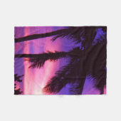 Palm Tree N Lila Sunset Fleece Blanket (Vorderseite (Horizontal))