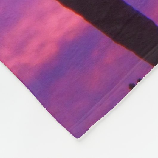 Palm Tree N Lila Sunset Fleece Blanket (Ecke)