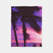 Palm Tree N Lila Sunset Fleece Blanket (Vorderseite)