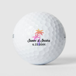Palm Tree Name and Date Template Gastgeschenk Hoch Golfball