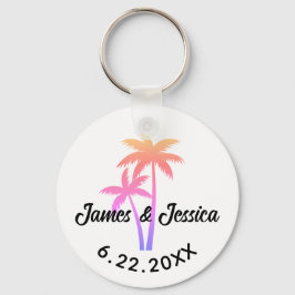 Palm Tree Name and Date Template Gastgeschenk Hoch Schlüsselanhänger