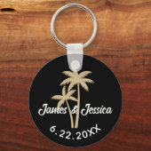 Palm Tree Name and Date Template Gastgeschenk Hoch Schlüsselanhänger (Vorderseite)