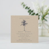 Palm Tree Navy Kraft Paare Dusche einladen Dankeskarte (Stehend Vorderseite)