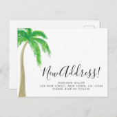 Palm Tree New Address Moving Ankündigungspostkarte (Vorne/Hinten)
