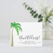 Palm Tree New Address Moving Ankündigungspostkarte (Stehend Vorderseite)