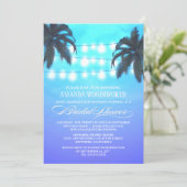 Palm Tree Night Lights Bridal Dusche Einladungen (Stehend Vorderseite)