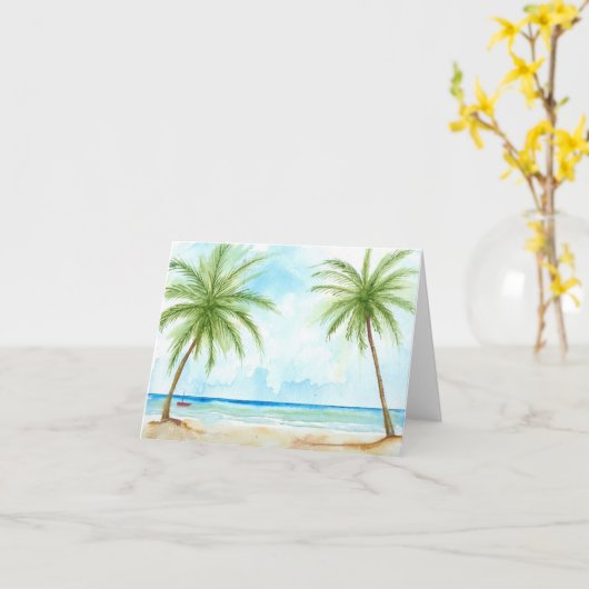 Palm Tree Note Card Karte (Gelbe Blume)
