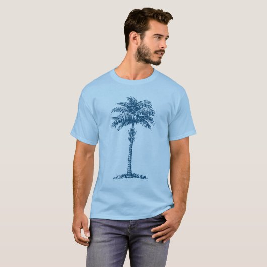Palm Tree - Ocean Blue T-Shirt (Vorne ganz)