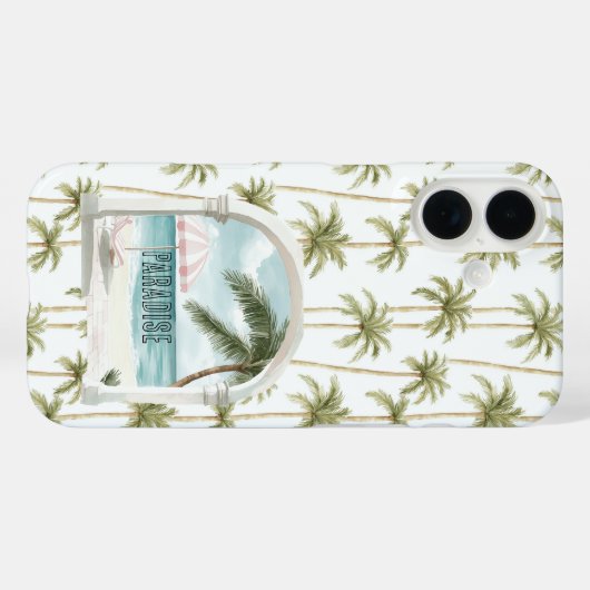 Palm Tree Ocean Paradise Case-Mate iPhone Hülle (Rückseite (Horizontal))