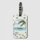 Palm Tree Ocean Paradise Gepäckanhänger (Vorderseite Vertikal)