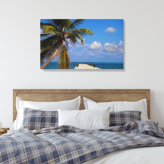 Palm Tree Ocean Tropical Beach Leinwanddruck (Insitu (Schlafzimmer))