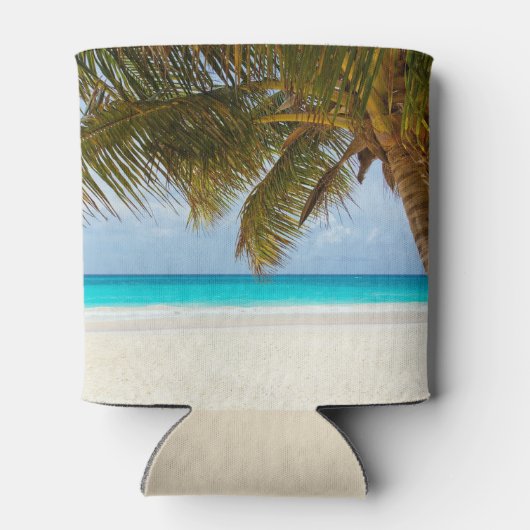 Palm Tree Ocean View Custom Wedding Coozie Dosenkühler (Rückseite)