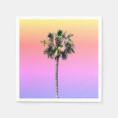 Palm Tree Ombre Pink Blue Yellow Paper Napkin Serviette (Vorderseite)
