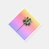 Palm Tree Ombre Pink Blue Yellow Paper Napkin Serviette (Ecke)