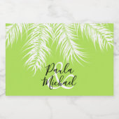 Palm Tree on Lime Green Mini Schaumweinetikett (Einzelnes Label)