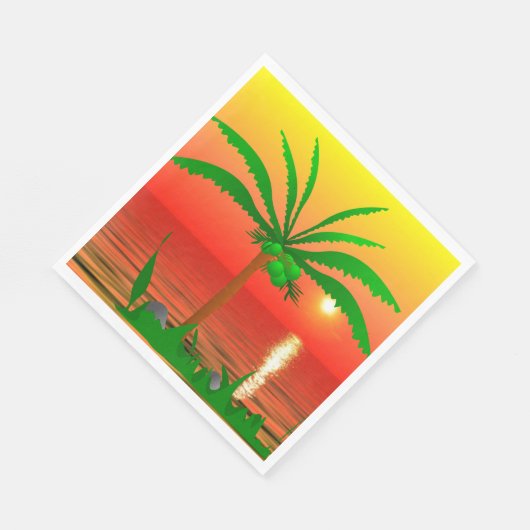 Palm Tree Paper Napkin Serviette (Ecke)