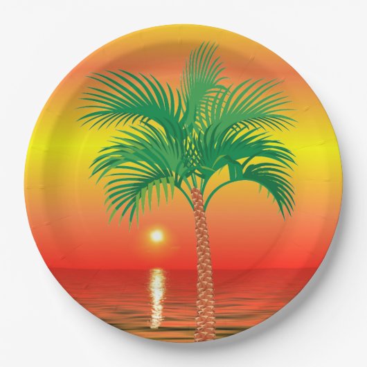 Palm Tree Paper Plate Pappteller (Vorderseite)