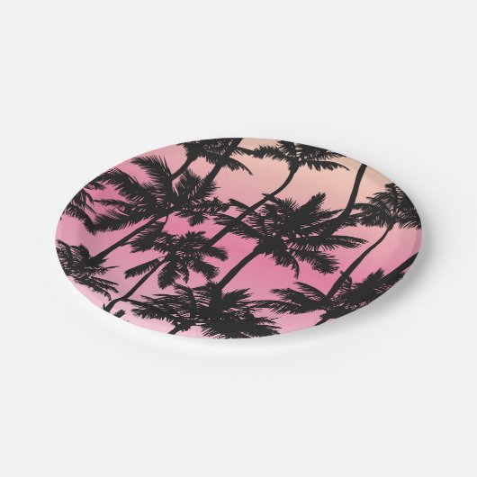 Palm Tree Pattern Pappteller (Schrägansicht)